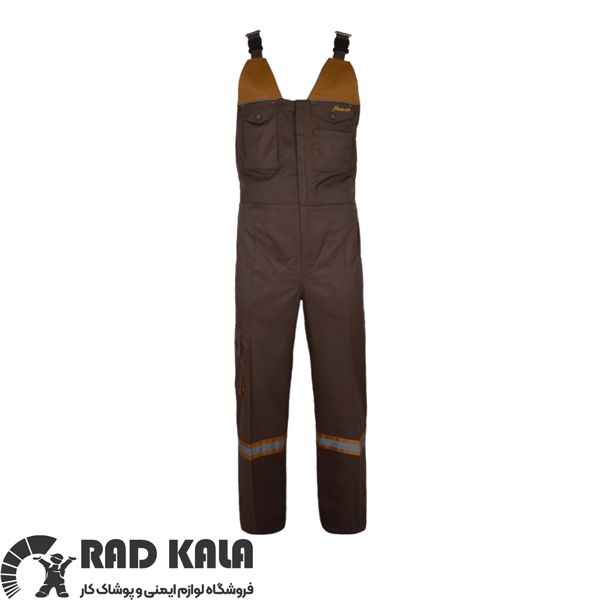 لباس کار مهندسی دوبنده شکلاتی خردلی مکسون
