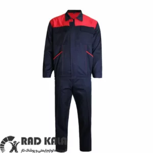 لباس کار اطلس سرمه ای قرمز