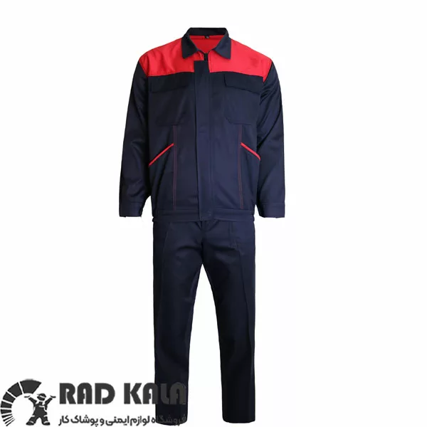 لباس کار اطلس سرمه ای قرمز