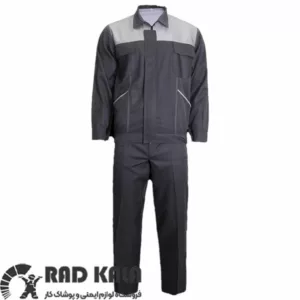 لباس کار اطلس طوسی نقره ای