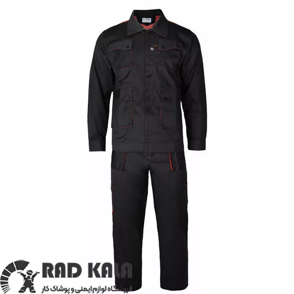 لباس کار ست ورک اتم طوسی تیره نارنجی