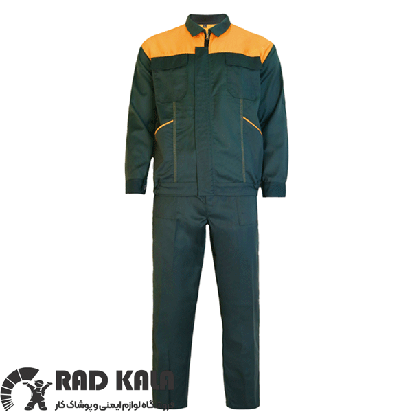 لباس کار مهندسی اطلس سبز زرد پرتقالی