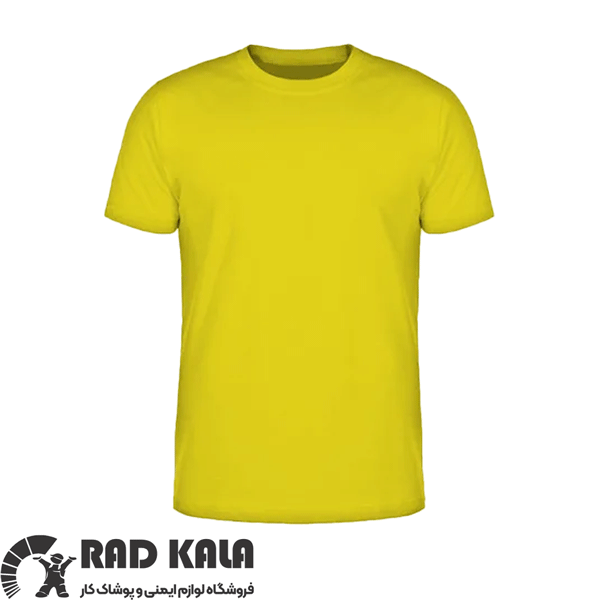 تیشرت یقه گرد پنبه ای مهندسی زرد