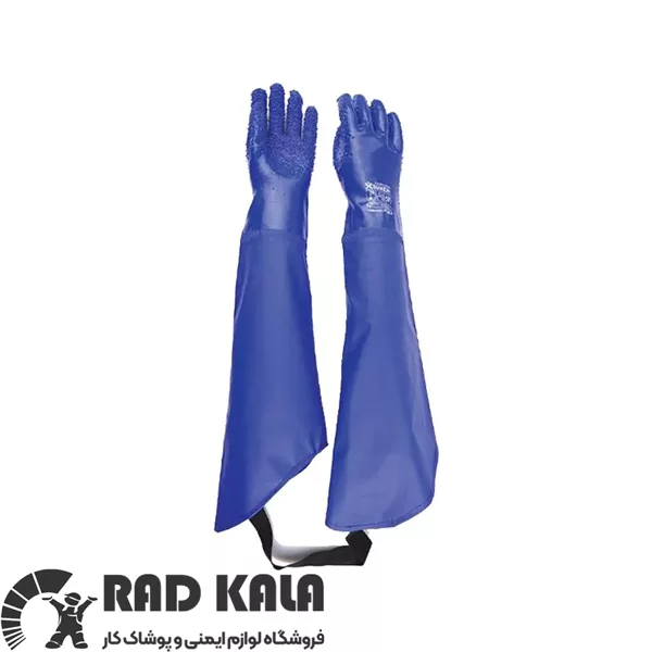 دستکش ایمنی تمام PVC سانکس 74 سانتی متری