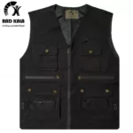 جلیقه خبرنگاری کتان رنگ مشکی