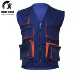 جلیقه کتان خبرنگاری رنگ آبی نفتی