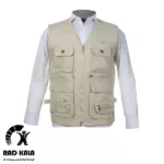 جلیقه خبرنگاری کتان با آستر داخلی با کیفیت